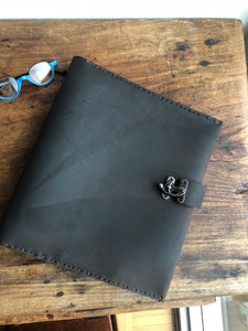 5 Pocket Binder / 8.5 x 11 Loose Leaf Binder / Handmade Leather 3 Ring Binder