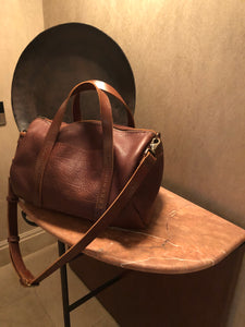 Mini Duffle / Crossbody Leather Duffle / Handmade leather travel bag / Made in New York
