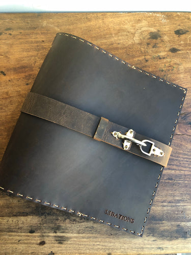 Leather Binder / Bridle leather notebook binder / Handmade leather three ring binder portfolio