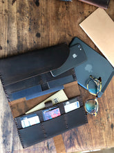 Large travel wallet with 10 pockets, Leather document holder organizer, Handmade leather wallets