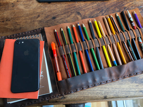 NY sketchbook, Refillable sketchpad cover, Hand-stitched leather sketch book, Custom made in NYC