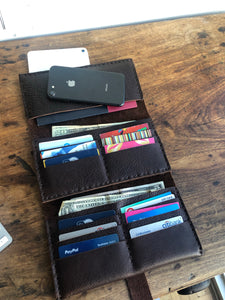 Oversized wallet / large leather travel wallet /