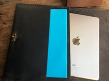 iPad pocket case, Tablet travel sleeve, Handmade leather iPad, Customizable