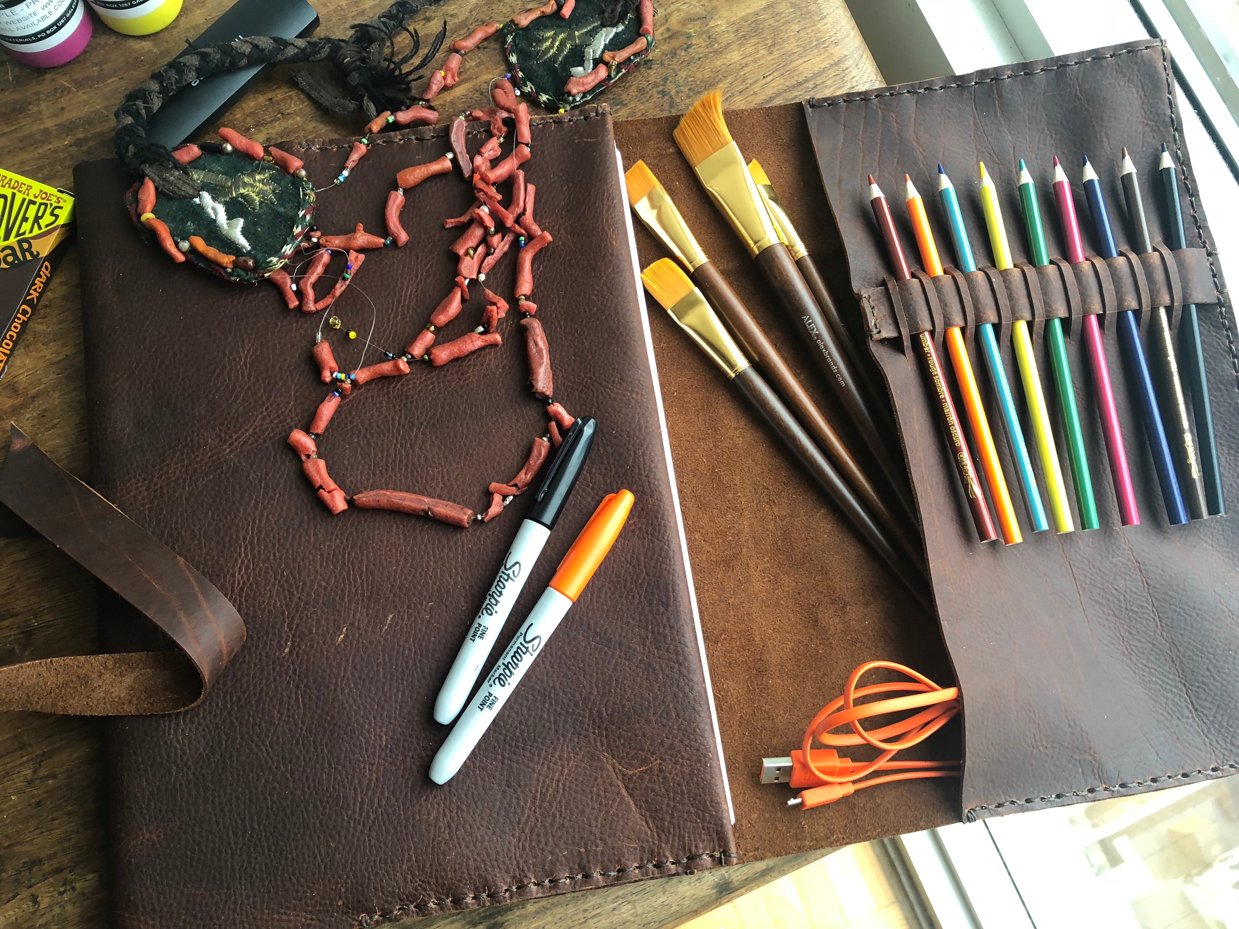 NY sketchbook, Refillable sketchpad cover, Hand-stitched leather sketc –  Luscious Leather NYC