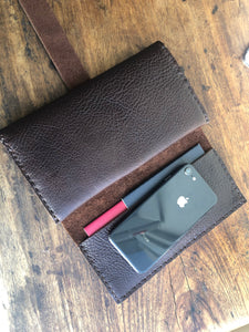Oversized wallet / large leather travel wallet /