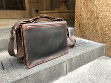 Large Briefcase / Triple Gusset Bag / Handmade Leather Briefcase Made in NY