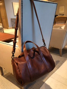 Mini Duffle / Crossbody Leather Duffle / Handmade leather travel bag / Made in New York
