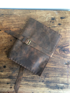 Leather Padfolio, Leather Sketchbook Holder and Pencil Case