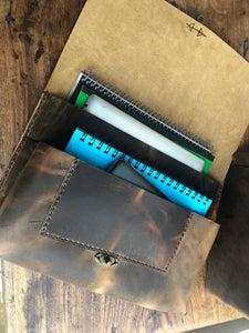 Laptop Case, Leather Portfolio, Handmade Leather Laptop Clutch Case