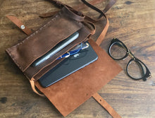 iPhone crossbody bag, Leather mini iPhone purse, Handmade leather cross body phone bag