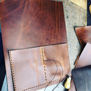 Leather portfolio / Zippered portfolio / Leather Notepad holder