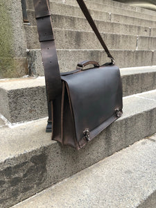 Laptop Briefcase / Leather Business Briefcase / Double Gusset Bag