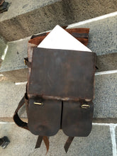 Vintaged Backpack / 5 Pocket Leather Backpack / Oversized Travel Rucksack